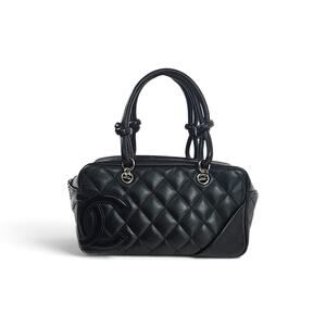 Vintage 2000's Chanel Black Mini Rue Cambon Bowling Bag